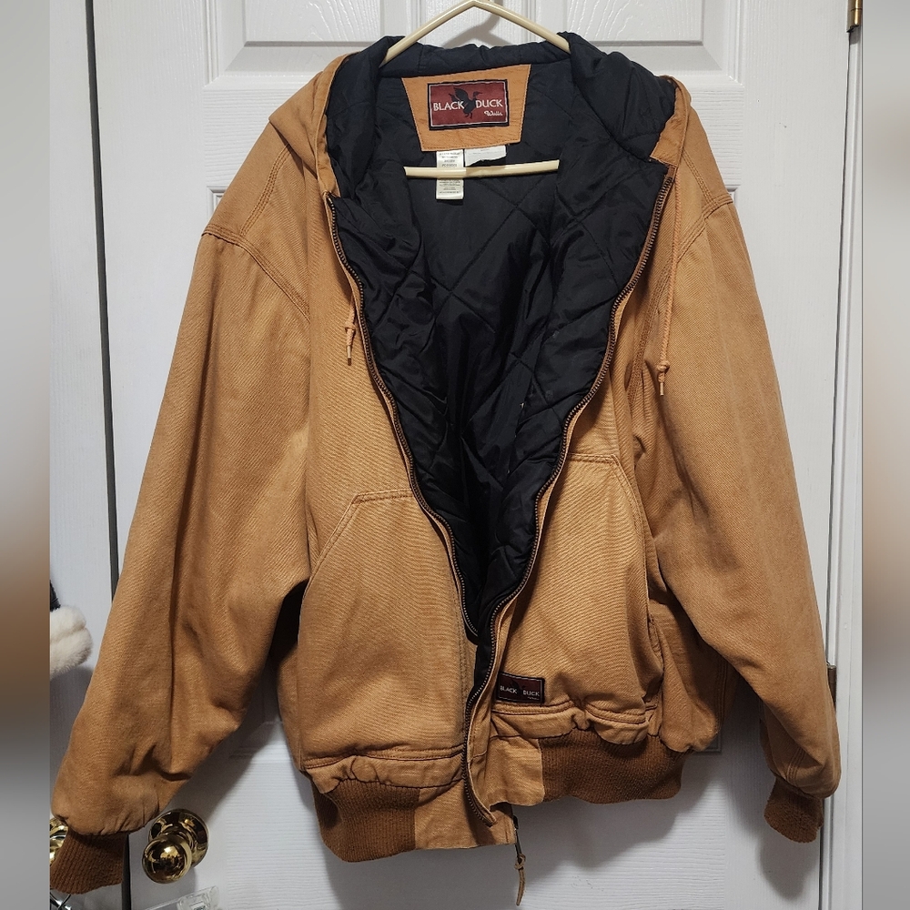 Black Duck Walls Men's Tan Hooded Coat